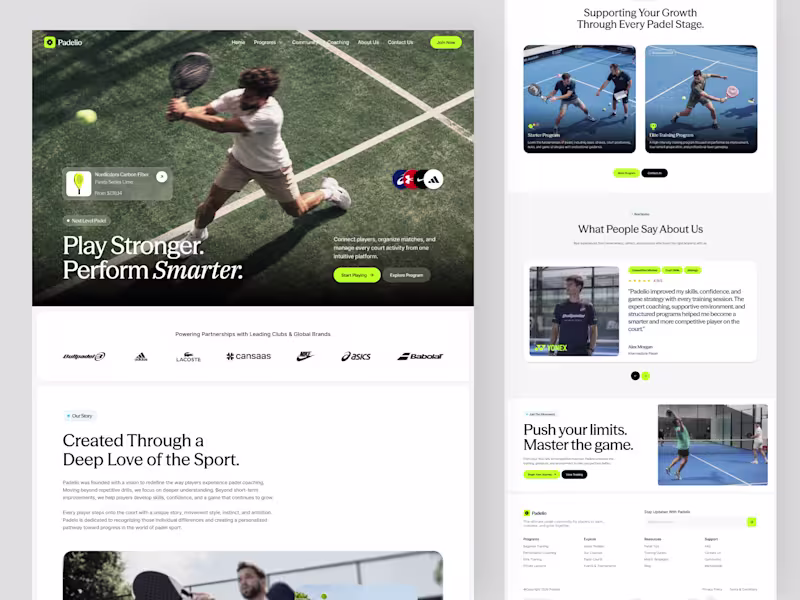 Cover image for Padelio Sports Website Design