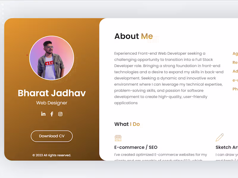 Cover image for Bharat - Portfolio