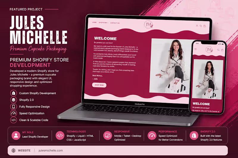 Cover image for Jules Michelle Bakery Website