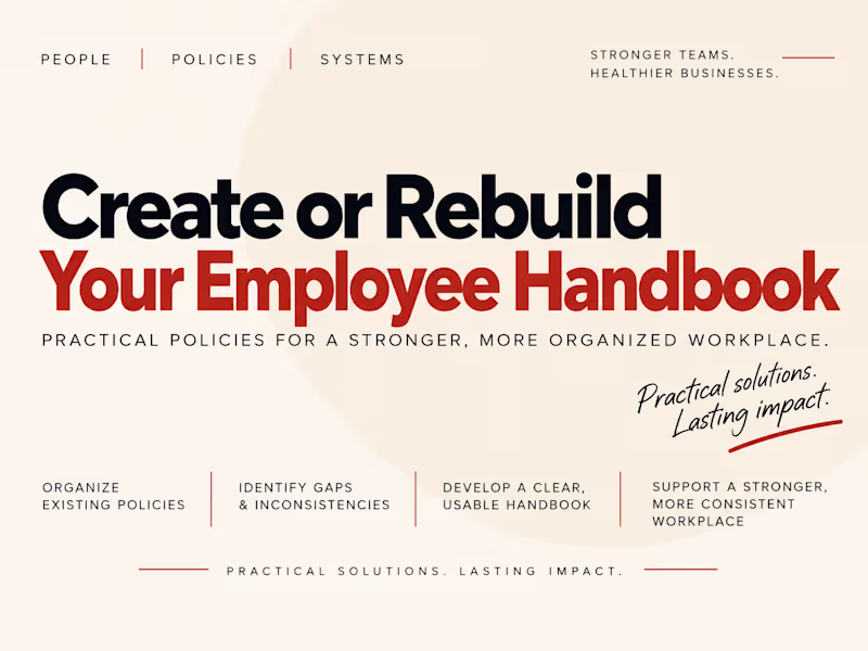 Cover image for Create or Rebuild Your Employee Handbook