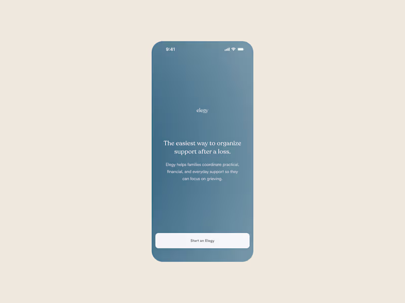Cover image for landing page for Elegy, shipped June 2026