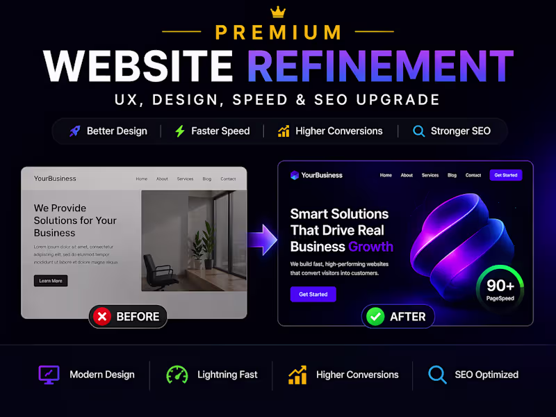 Cover image for Premium Website Refinement (UX, Design, Speed & SEO Upgrade)