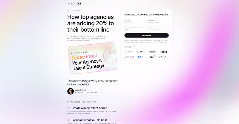 Cover image for Contra - 5 Step Agency Guide Form