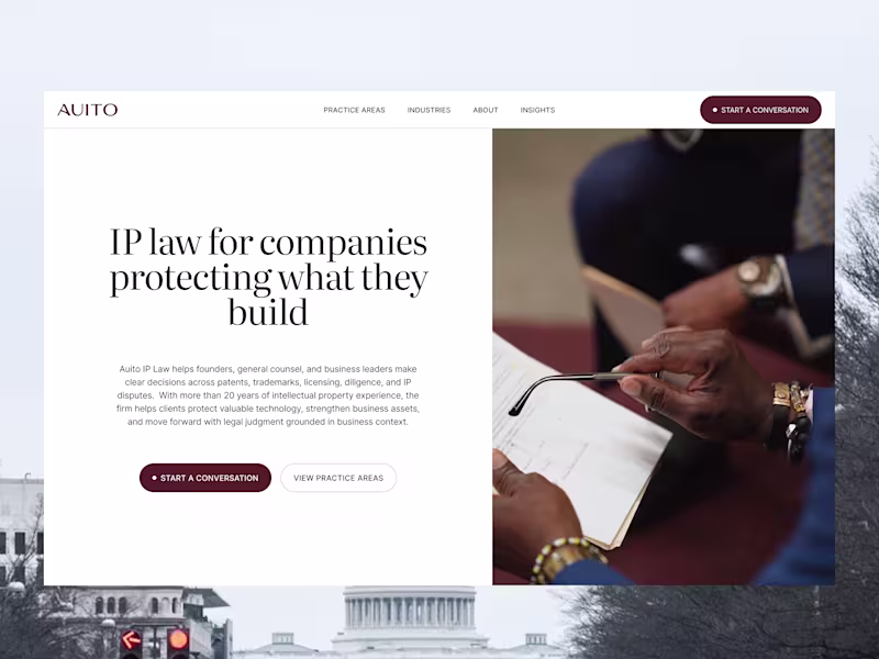 Cover image for Auito IP Law Website Design