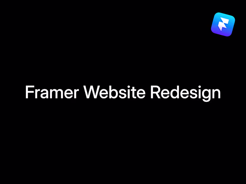 Cover image for Framer Website Redesign