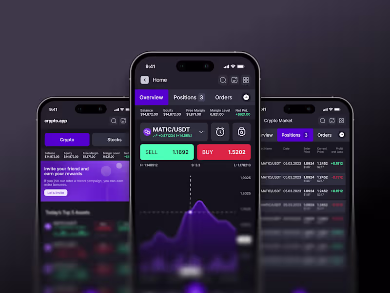 Cover image for Crypto App Mobile UI/UX Design by Beew Studio