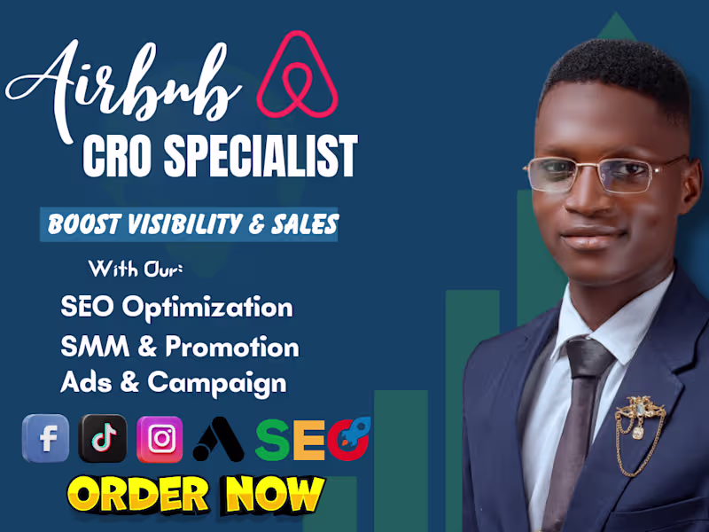 Cover image for airbnb promotion, airbnb marketing and vrbo SEO to boost booking