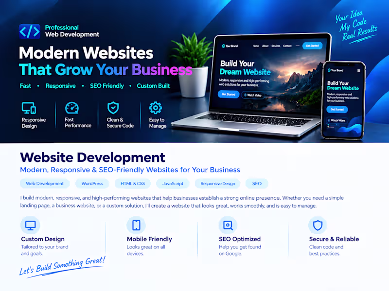 Cover image for I Will Build a Modern, Responsive Website for Your Business