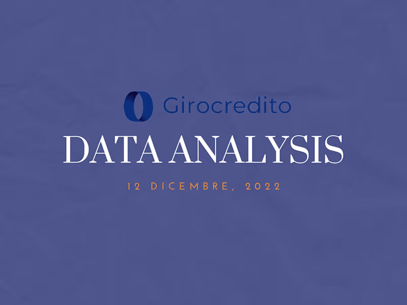 Cover image for Data Analysis Girocredito