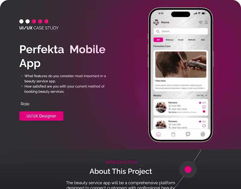 Cover image for Perfekta Mobile App | UI UX Design | Figma Design