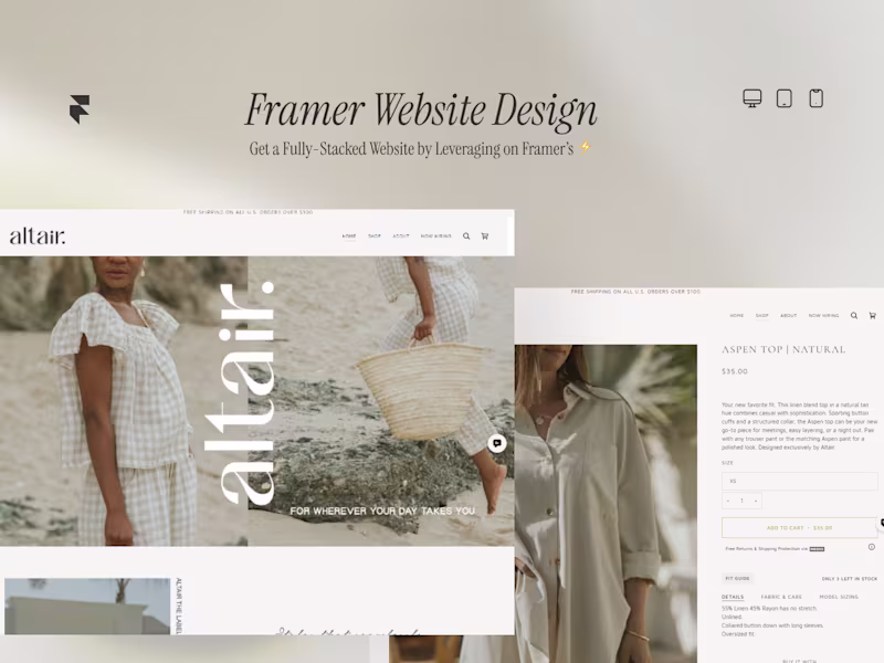 Cover image for I will Design Luxurious Clothing Brand Website On Framer