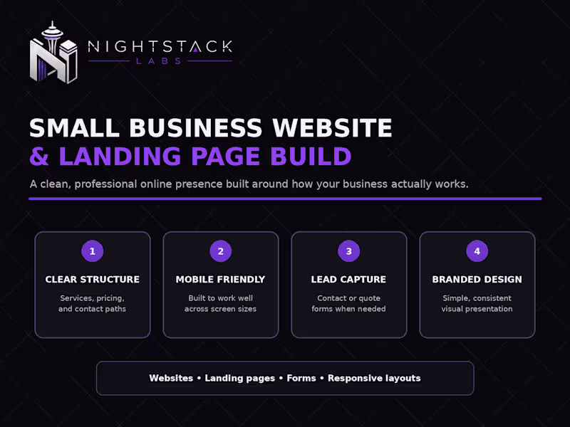 Cover image for Small Business Website & Landing Page Build