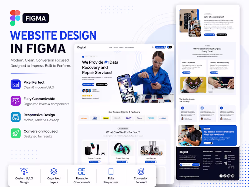 Cover image for Modern Figma UI/UX & Website Design