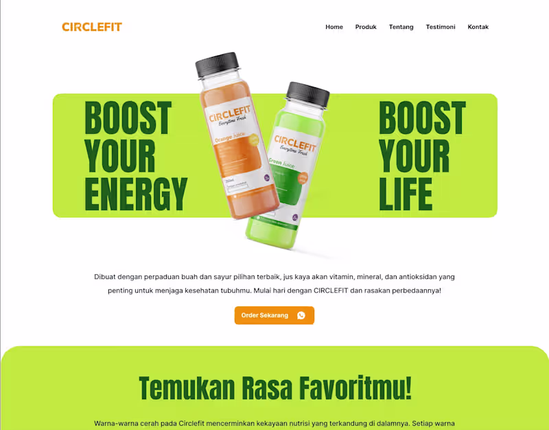Cover image for CIRCLEFIT Juice Website Homepage UIUX Design