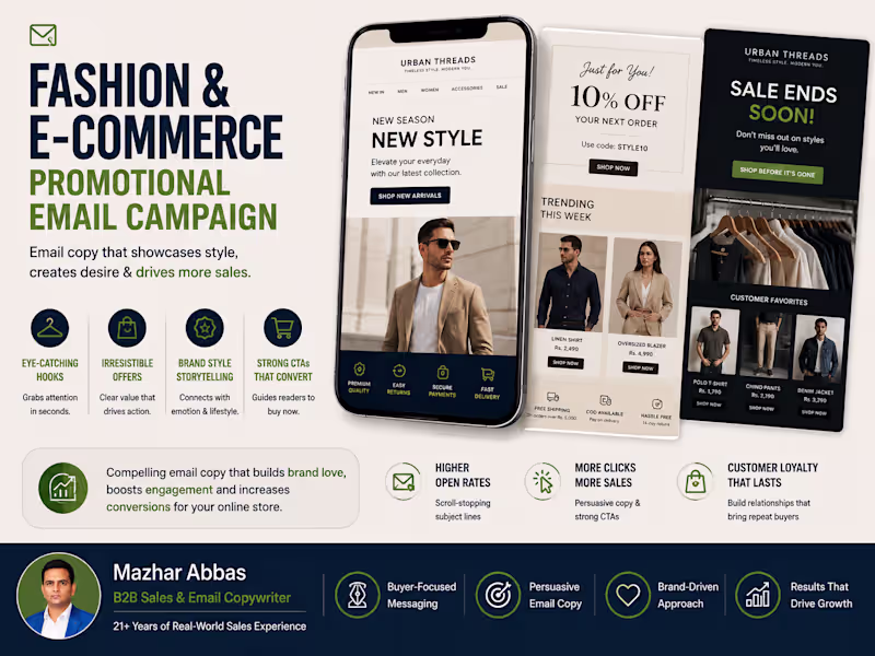 Cover image for Fashion & E-commerce Promotional Email Campaign