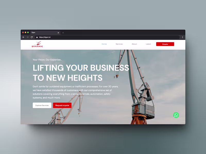 Cover image for Dynamic Cranes: Website Design and Development