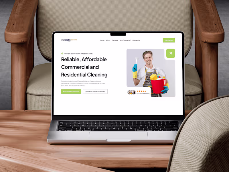 Cover image for Cleaning Service Website Design | UI/UX | Figma