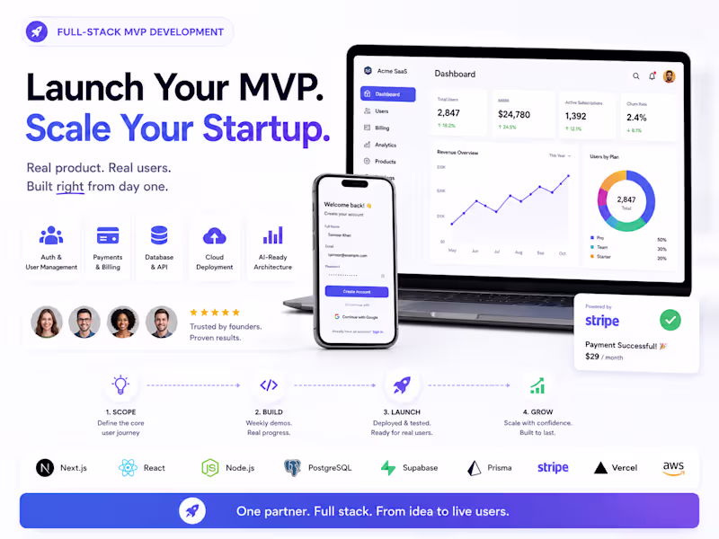Cover image for Full-Stack MVP Development for Startups