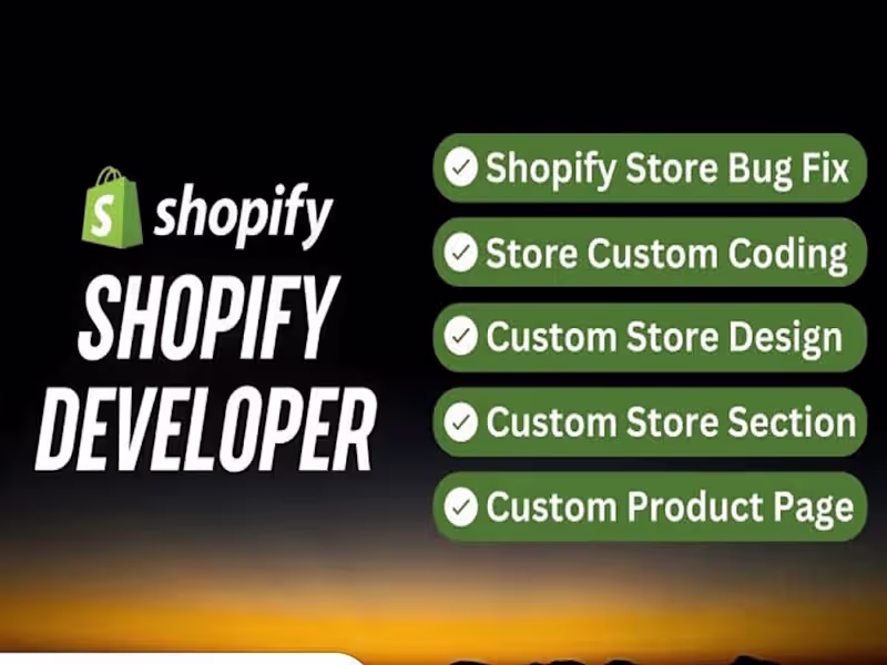 Cover image for I will develop shopify website theme customization do bug fixing