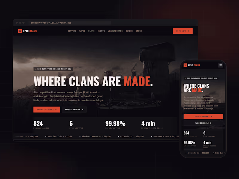 Cover image for EPIC CLANS — concept site on 7 CMS collections