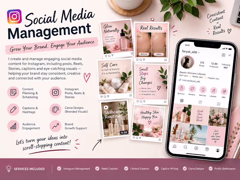 Cover image for Social Media Management & Instagram Content Creation