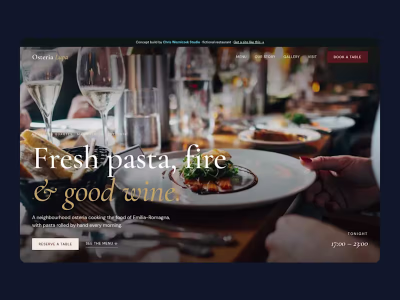 Cover image for Osteria Lupa: restaurant website (example build)