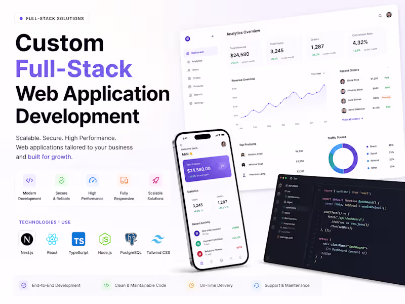 Cover image for Custom Full-Stack Web Application Development