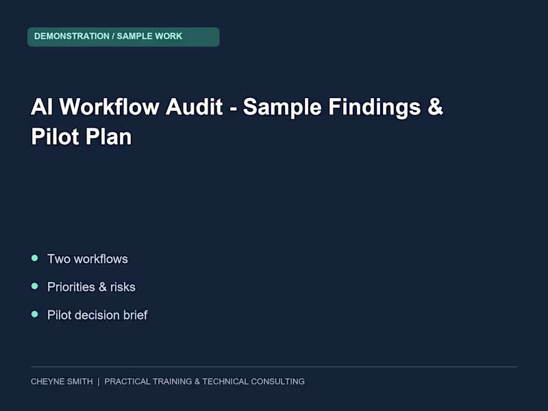 Cover image for AI Workflow Audit - Sample Findings & Pilot Plan