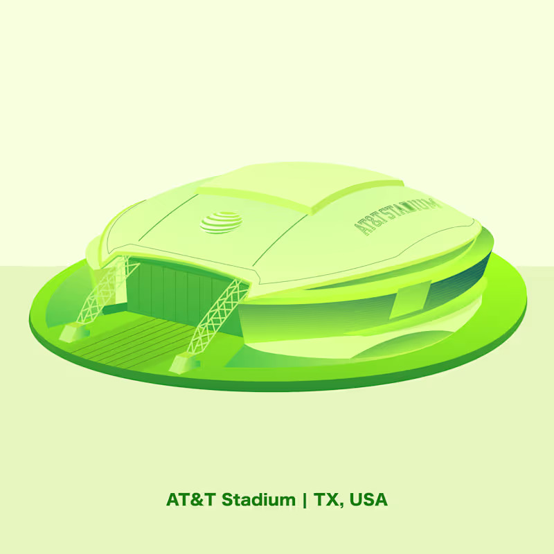 Cover image for AT&T Stadium vector flat illustration.