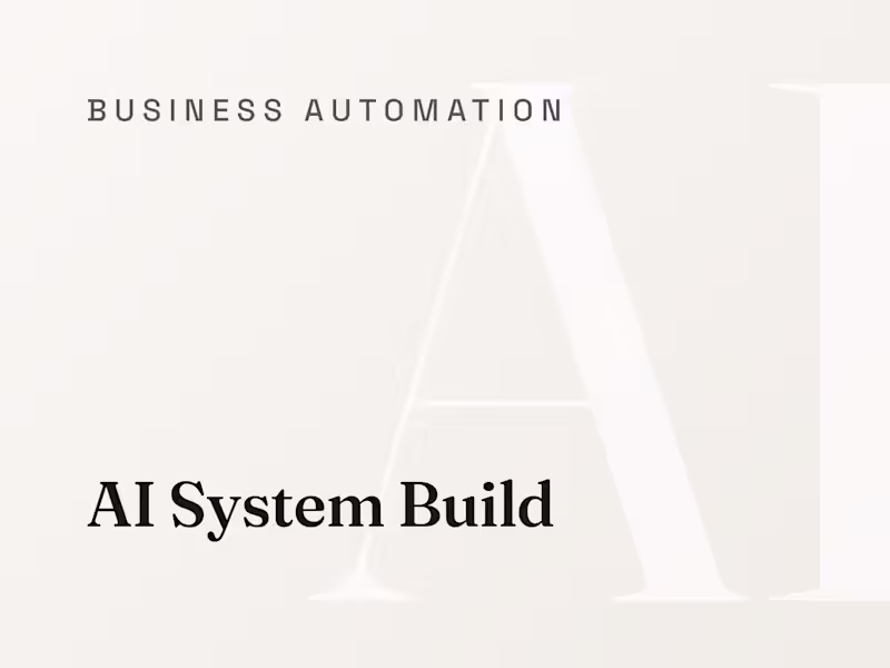 Cover image for AI System Build