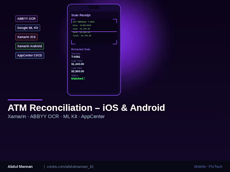 Cover image for ATM Reconciliation – Mobile App (iOS & Android)