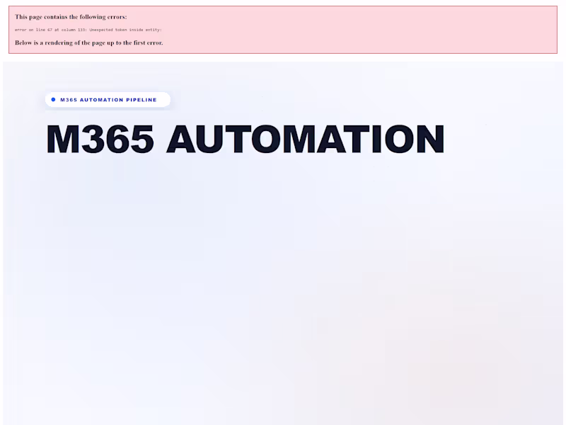 Cover image for Microsoft 365 Operational Automation & Graph Pipeline