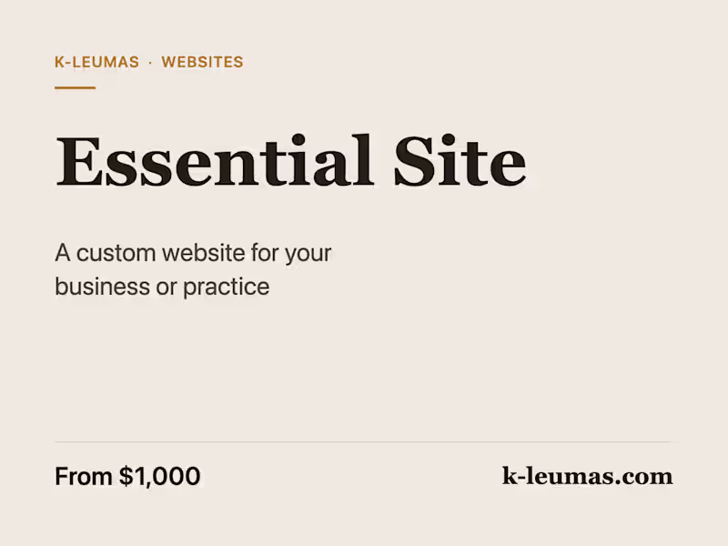 Cover image for Essential Site: a custom website for your business