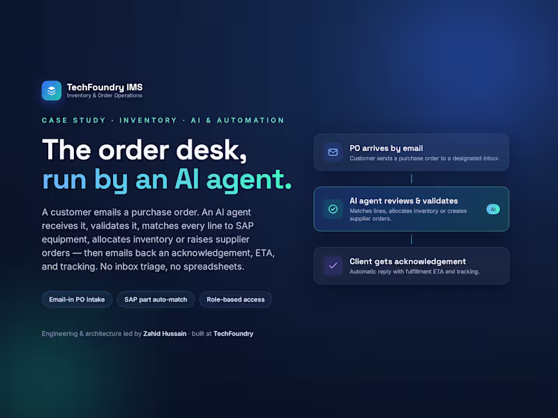 Cover image for TechFoundry IMS — AI-Automated Inventory & Order Operations