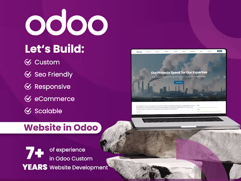 Cover image for Custom Odoo website development focused