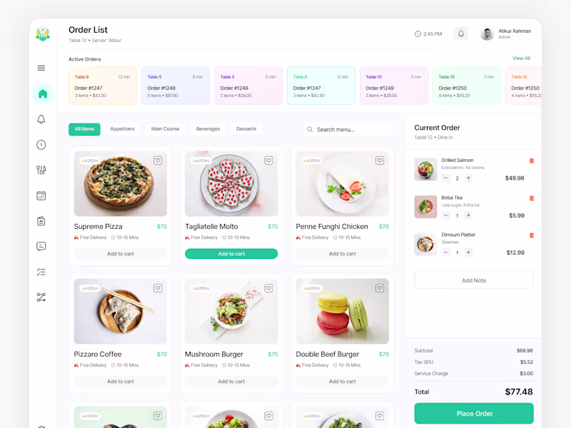 Cover image for UI/UX Design for Modern Food SaaS Admin Panel