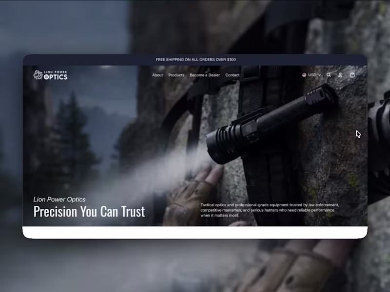 Cover image for Shopify Storefront Redesign for Tactical Optics Brand