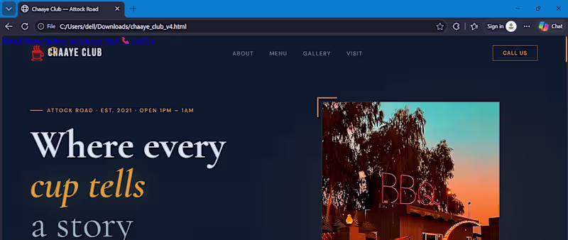 Cover image for A webpage for a local