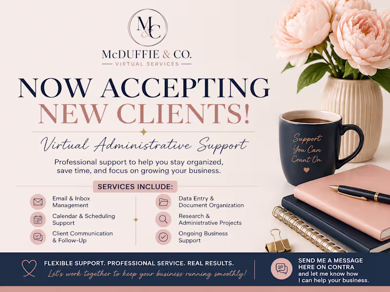 Cover image for Now accepting new Virtual Assistant