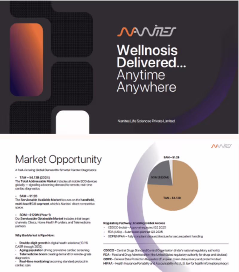 Cover image for Nanites Life Sciences Private Limited - Investment Pitch Deck