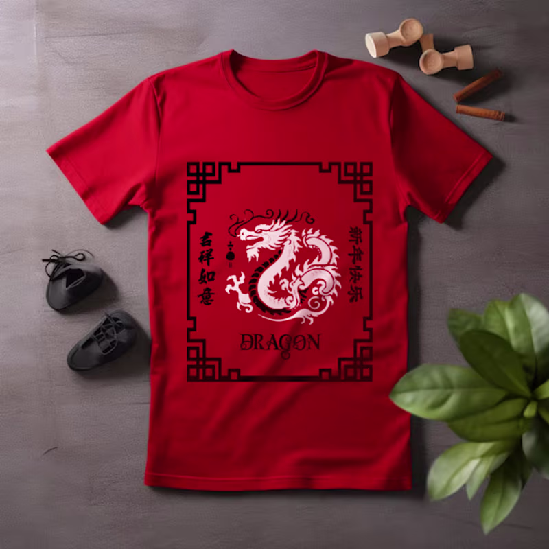 Cover image for new dragon typogrphy t-shirt design :: Behance