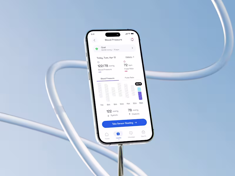 Cover image for Health Tracker App – Real-Time Blood Pressure Monitoring UI