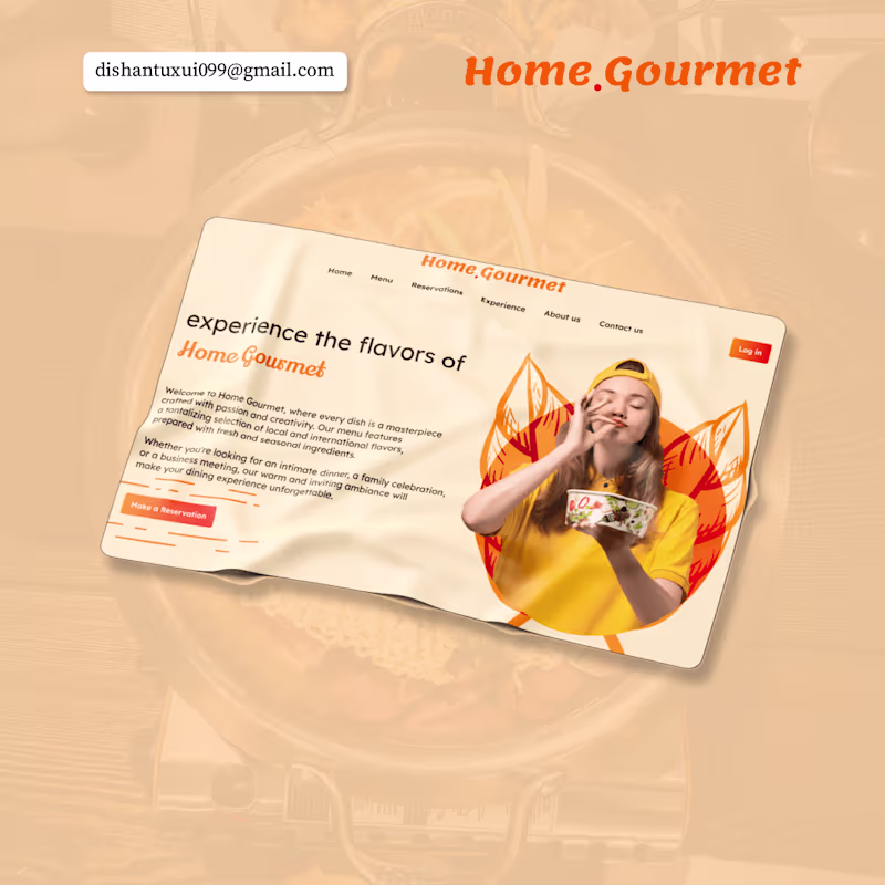 Cover image for Home Gourmet Landing Page Design