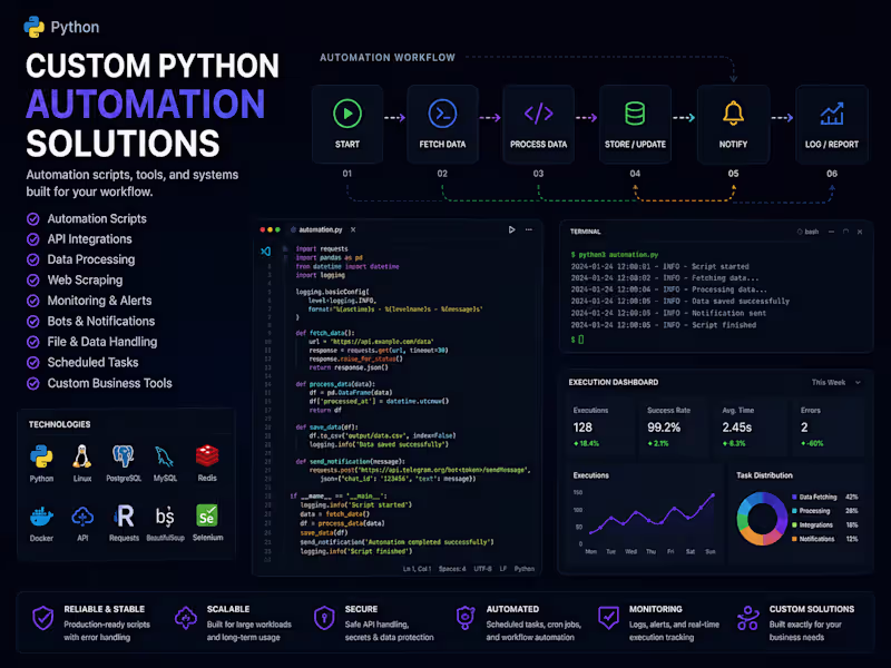 Cover image for Custom Python Scripts & Automation Tools