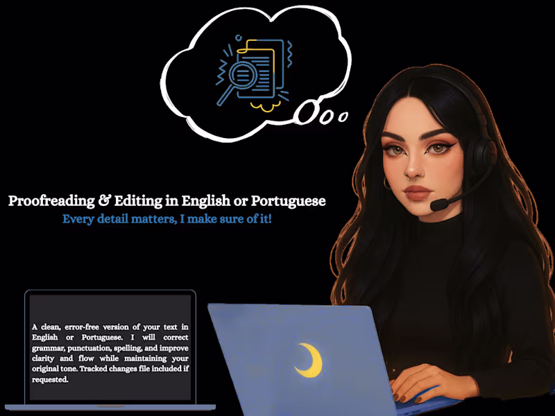 Cover image for Proofreading & Editing in English or Portuguese