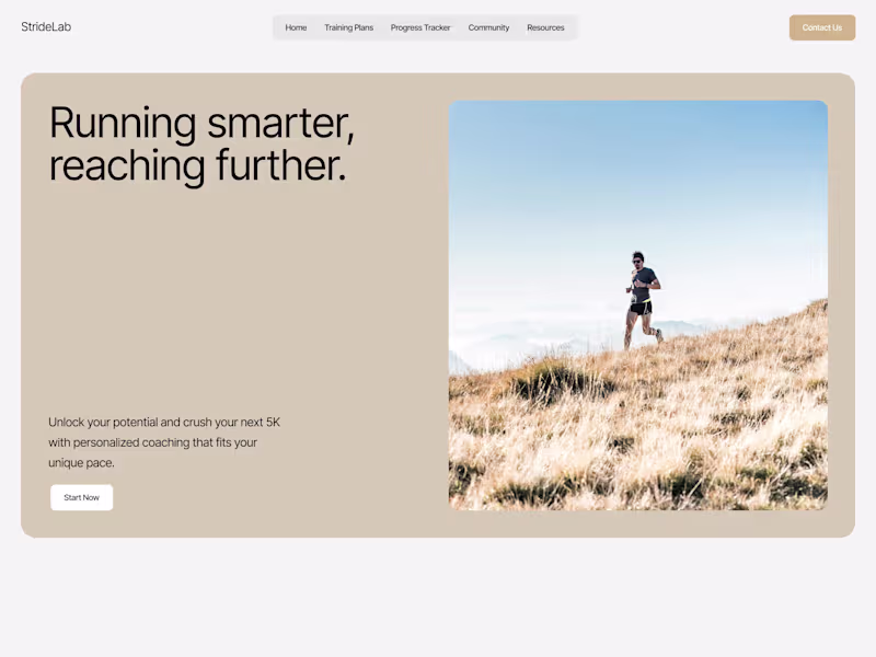 Cover image for StrideLab Run Coaching Landing Page