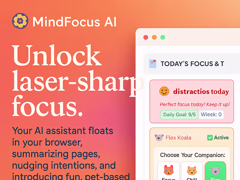 Cover image for Focus Companion AI Development