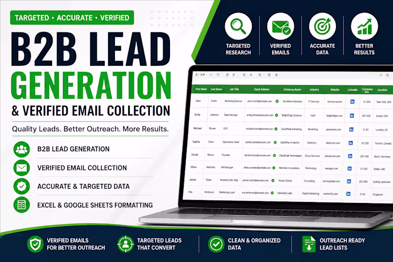 Cover image for B2B Lead Generation & verified Email collection