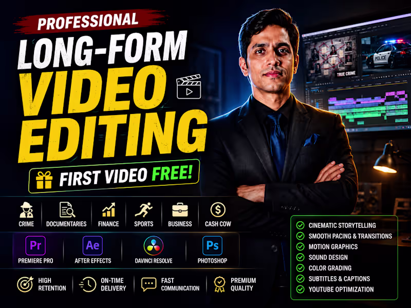 Cover image for High-Retention Long-Form YouTube Video Editing ⭐