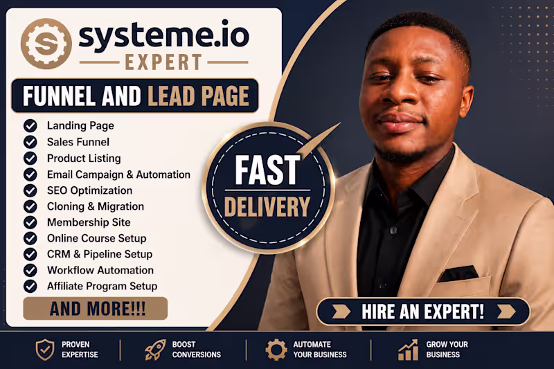 Cover image for I will create your Systeme io website funnel and automation